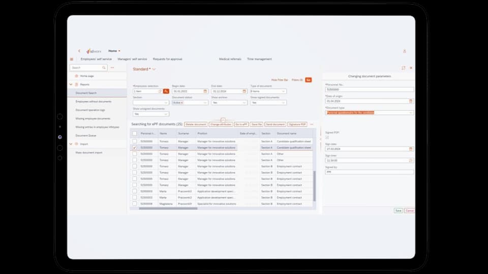 SD Worx SAP Solutions Electronic Personnel Files